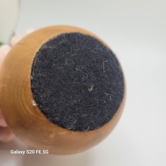 Vintage Hand Crafted Hand Turned Wooden Bud Vase BOHO 4" Blonde Wood - Picture 5 of 12